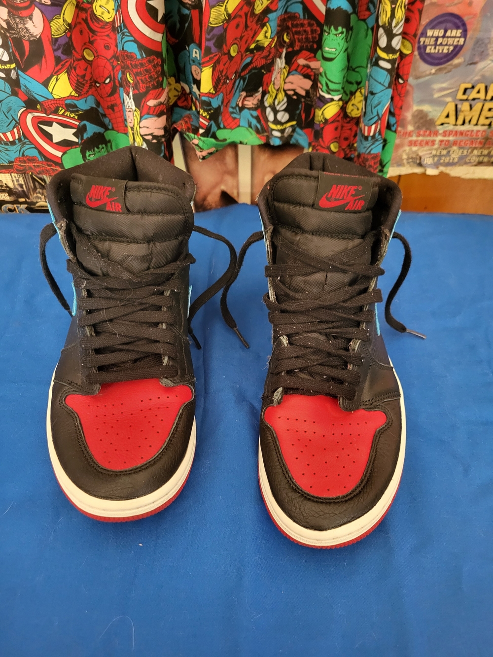 Nike Air Jordan 1 High OG - Black/University Blue/Red Size 10 - Picture 4 of 11